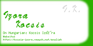 izora kocsis business card